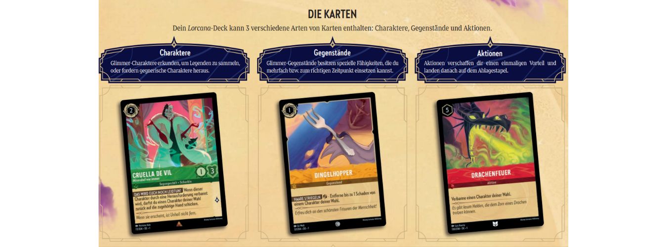 Disney Lorcana Spielregeln: Schnellstart-Regeln in deutscher Sprache veröffentlicht