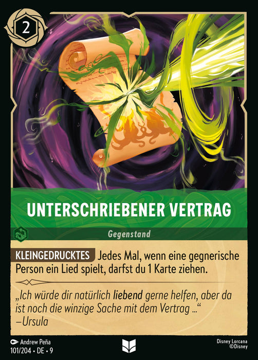 Unterschriebener Vertrag 9FAB-101 Uncommon Deutsch
