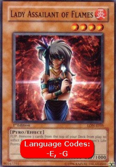 Lady Assailant of Flames (V.1) LON-EN035 Common Englisch