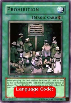 Yugioh Prohibition (V.2) PSV-EN039 Rare Englisch kaufen — ReCollectibles