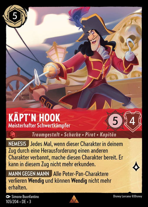 Käpt'n Hook - Meisterhafter Schwertkämpfer (V.1) 3INK-105 Rare Deutsch