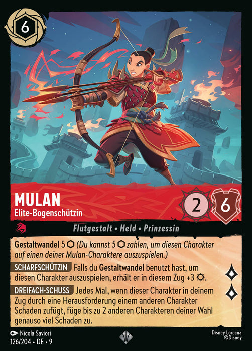 Mulan - Elite-Bogenschützin 9FAB-126 Super Rare Deutsch