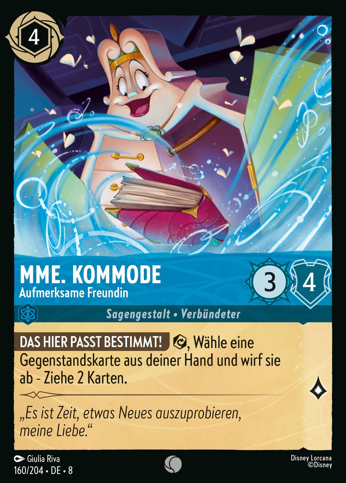 Alle Mme. Kommode Charakterkarten in Disney Lorcana