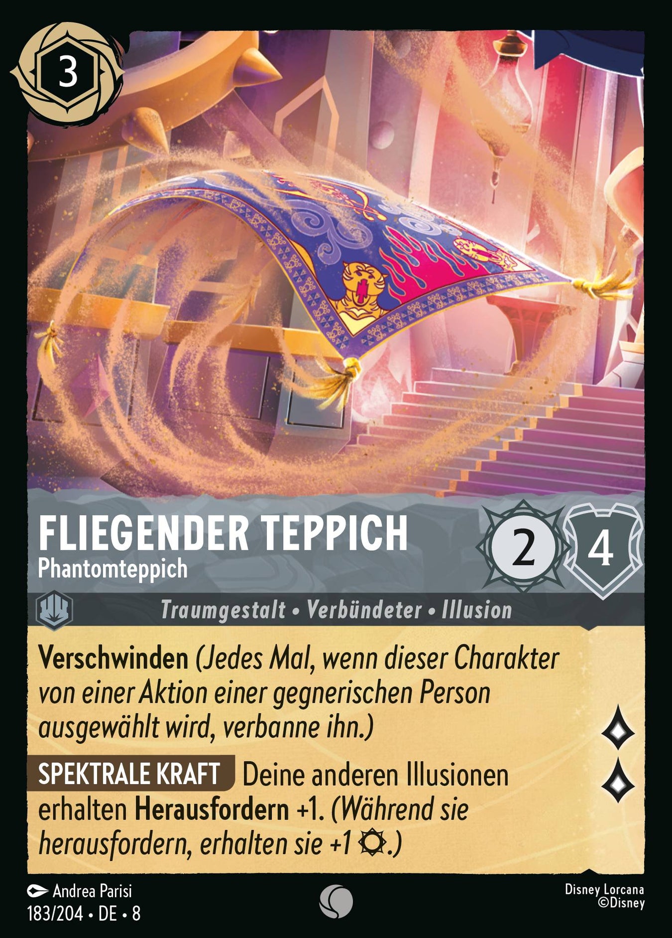 Alle Fliegender Teppich Charakterkarten in Disney Lorcana