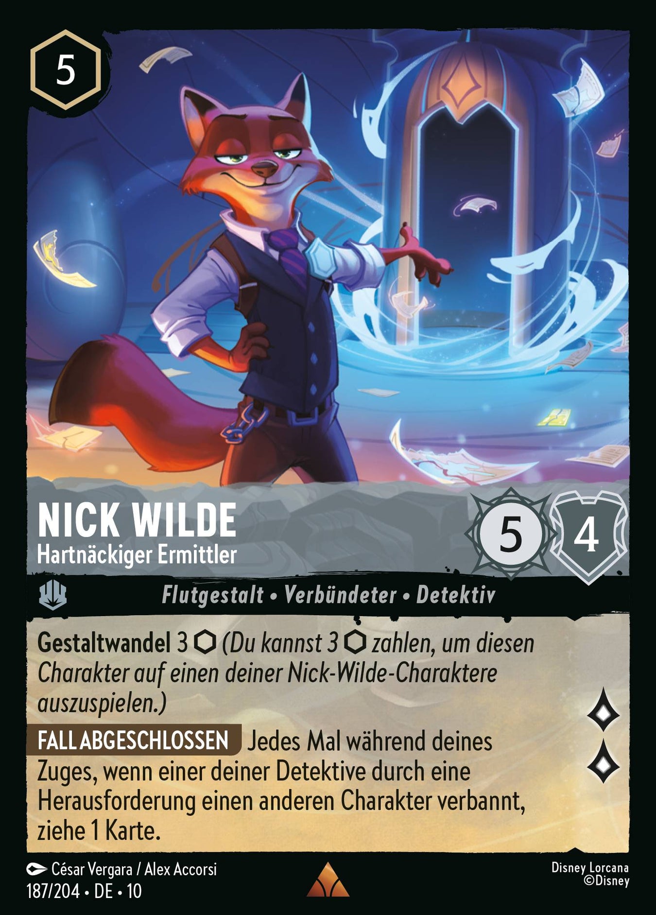 Alle Nick Wilde Charakterkarten in Disney Lorcana