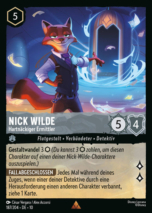 Nick Wilde - Hartnäckiger Ermittler (V.1) 10WHI-187 Rare Deutsch