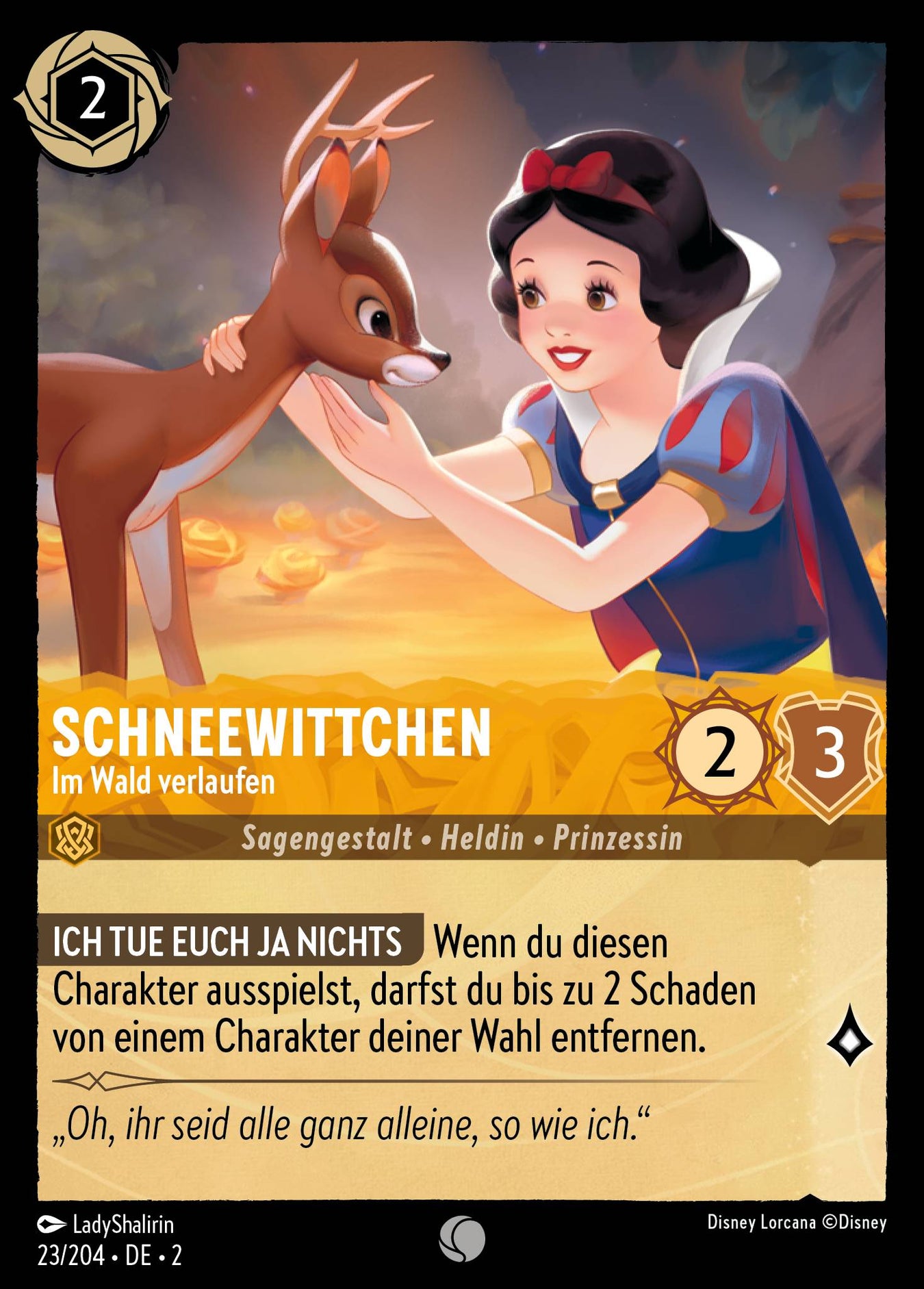 Alle Schneewittchen Charakterkarten in Disney Lorcana