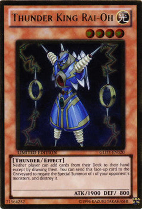 Thunder King Rai-Oh GLD3-EN020 Gold Rare Englisch