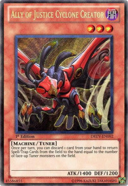 Ally of Justice Cyclone Creator DREV-EN092 Secret Rare Englisch