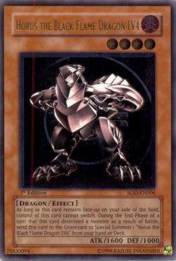 Horus the Black Flame Dragon LV4 (V.2) SOD-EN006 Ultimate Rare Englisch