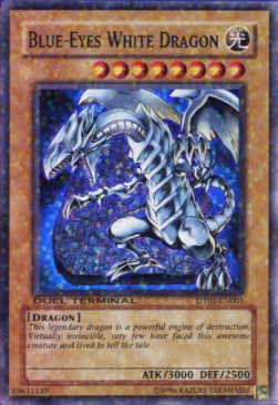 Blue-Eyes White Dragon DT01-EN001 Super Rare Englisch