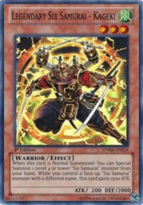 Legendary Six Samurai - Kageki SDWA-EN018 Super Rare Englisch