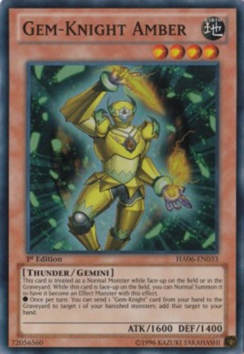 Gem-Knight Amber HA06-EN033 Super Rare Englisch