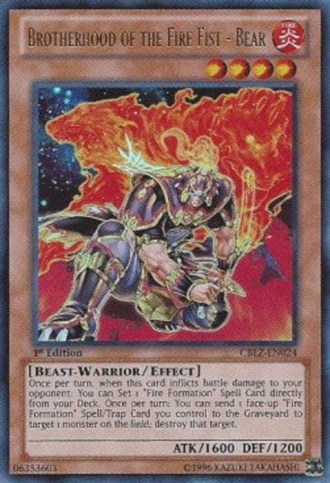 Brotherhood of the Fire Fist - Bear (V.1) CBLZ-EN024 Ultra Rare Amerikanisch