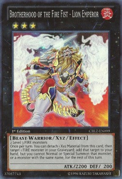Brotherhood of the Fire Fist - Lion Emperor CBLZ-EN099 Super Rare Englisch