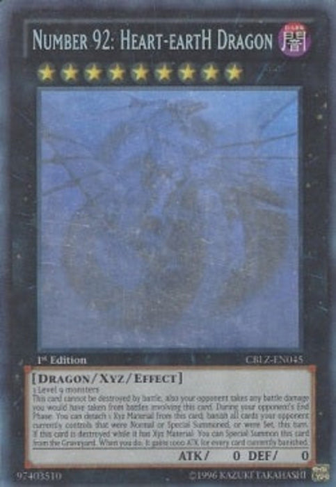 Number 92: Heart-eartH Dragon (V.3) CBLZ-EN045 Ghost Rare Englisch
