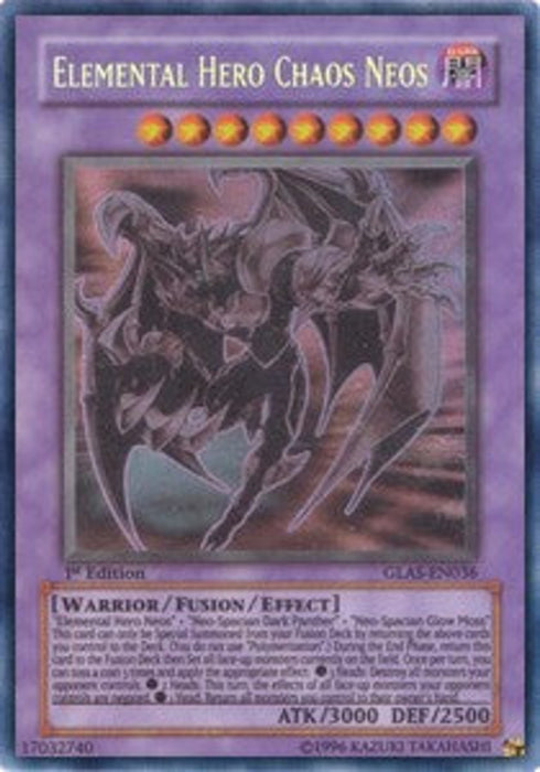Elemental HERO Chaos Neos (V.2) GLAS-EN036 Ghost Rare Englisch