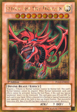 Slifer the Sky Dragon PGLD-EN032 Gold Secret Rare Englisch