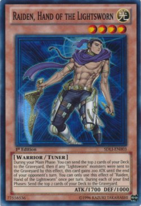 Raiden, Hand of the Lightsworn SDLI-EN003 Super Rare Englisch