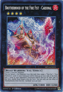 Brotherhood of the Fire Fist - Cardinal MP14-EN031 Secret Rare Englisch