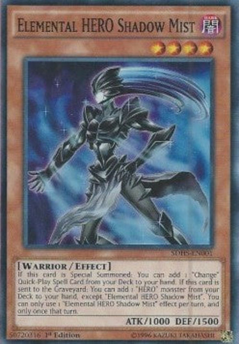 Elemental HERO Shadow Mist SDHS-EN001 Super Rare Englisch