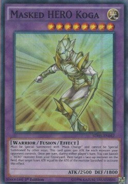 Masked HERO Koga SDHS-EN042 Super Rare Englisch