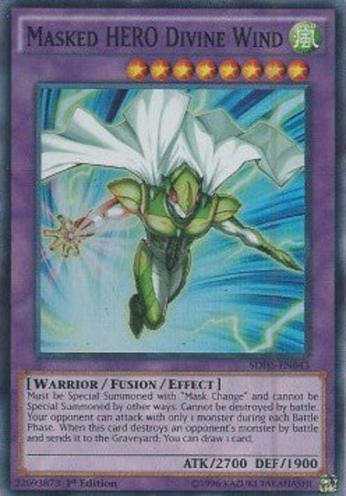 Masked HERO Divine Wind SDHS-EN043 Super Rare Englisch