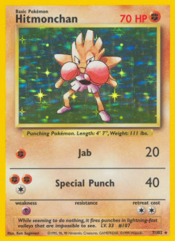 Hitmonchan BS-7 Holo Rare Englisch