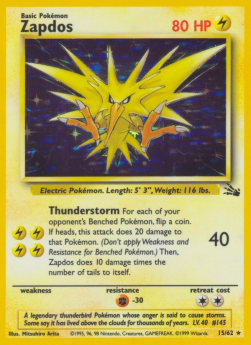 Zapdos FO-15 Holo Rare Englisch