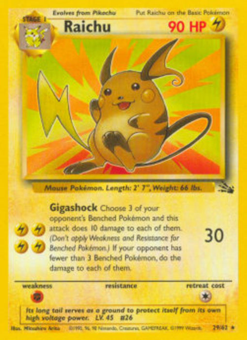 Raichu FO-29 Rare Englisch