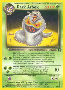 Dunkles Arbok TR-19 Rare Deutsch
