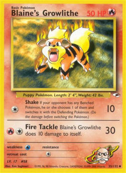 Blaine's Growlithe GH-35 Uncommon Englisch