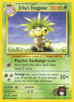 Erika's Exeggutor GH-44 Uncommon Englisch