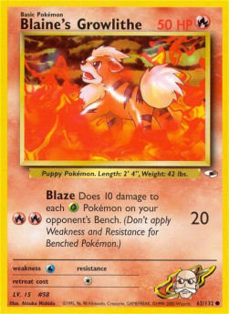Blaine's Growlithe GH-62 Common Englisch