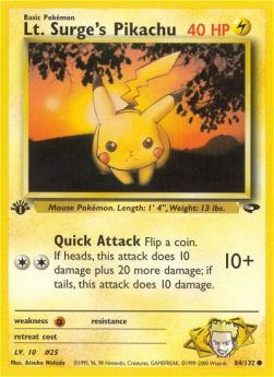 Lt. Surge's Pikachu GC-84 Common Englisch