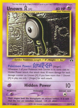 Unown [A] NDI-33 Rare Englisch