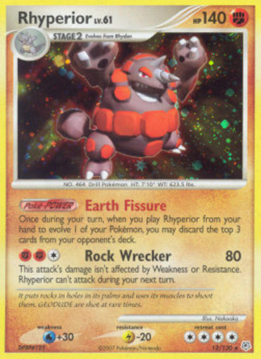 Rihornior Lv.61 DP-12 Holo Rare Deutsch
