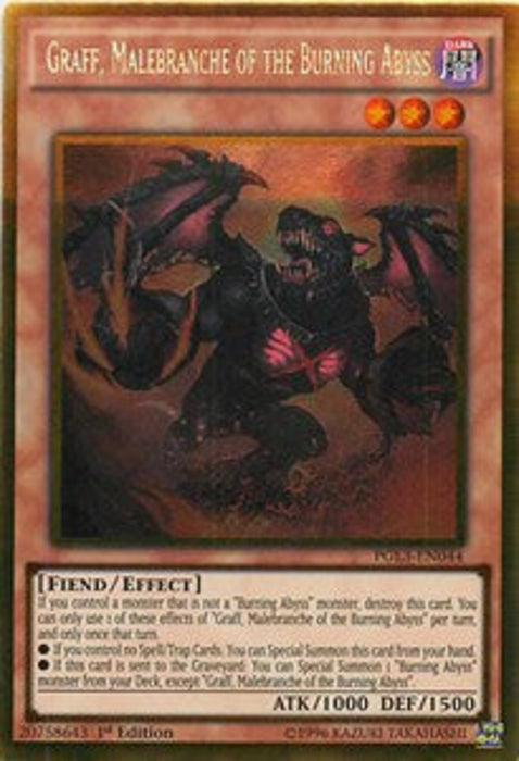 Graff, Malebranche of the Burning Abyss PGL3-EN044 Gold Rare Englisch