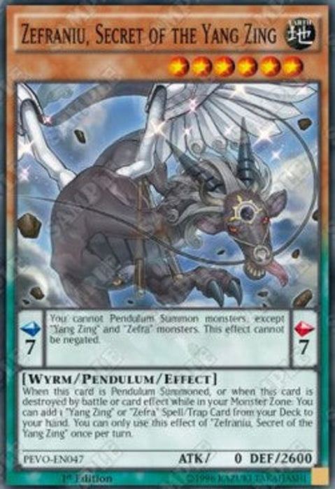 Zefraniu, Secret of the Yang Zing PEVO-EN047 Super Rare Englisch