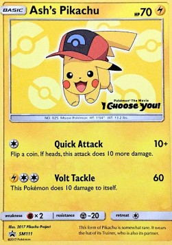 Ash's Pikachu SM-111 Promo Spanisch