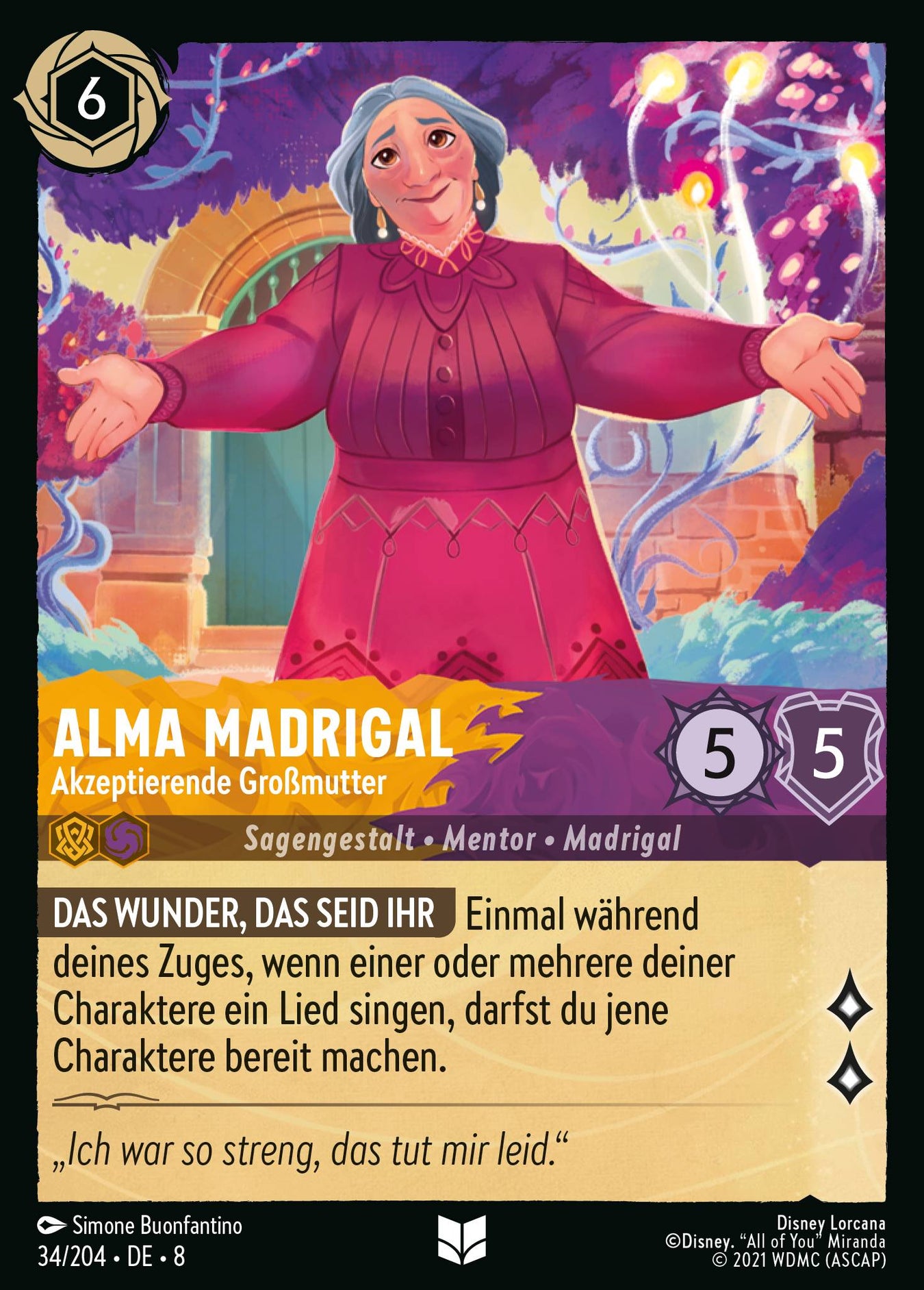 Alle Alma Madrigal Charakterkarten in Disney Lorcana
