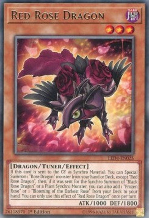 Red Rose Dragon LED4-EN025 Rare Englisch