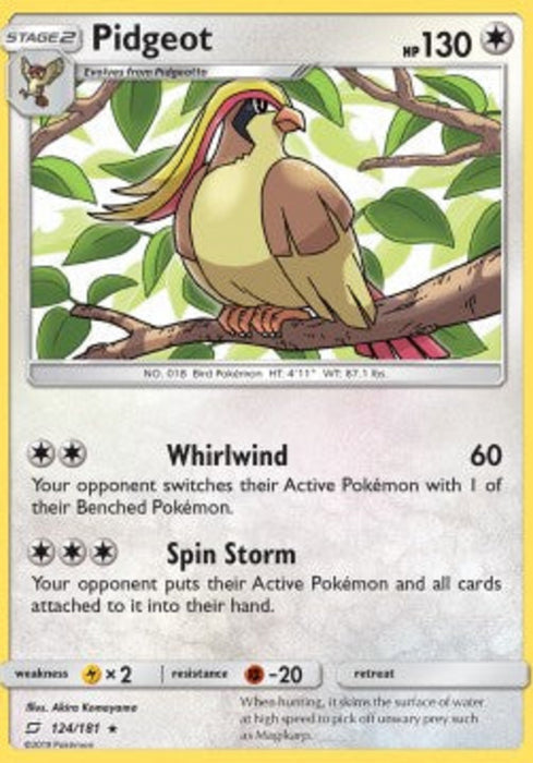 Pidgeot TEU-124 Rare Englisch