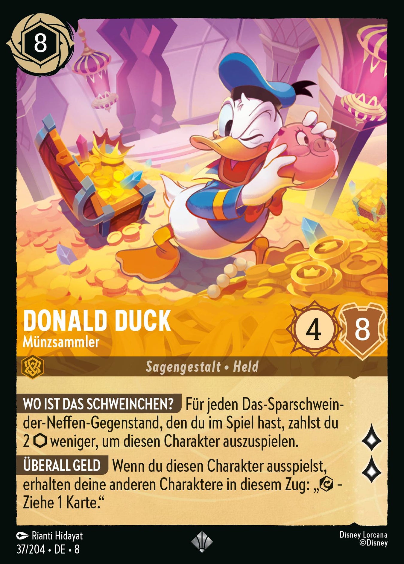 Alle Donald Duck Charakterkarten in Disney Lorcana
