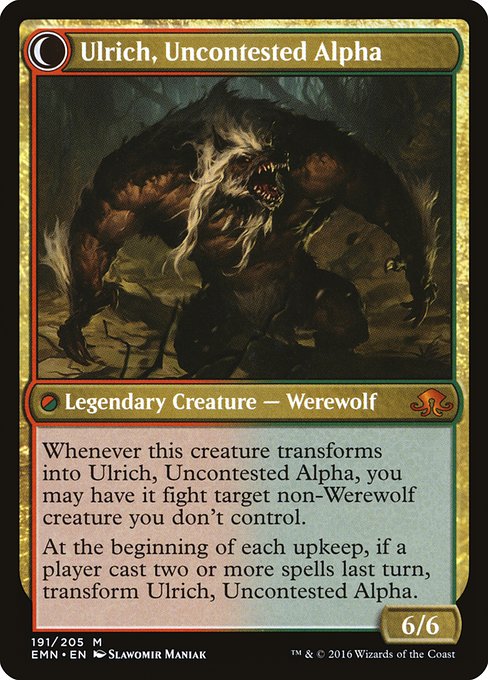 Ulrich of the Krallenhorde // Ulrich, Uncontested Alpha - Back Face