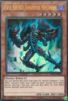 Evil HERO Sinister Necrom LED5-EN014 Ultra Rare Englisch