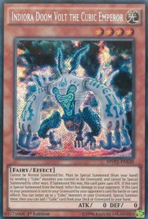 Indiora Doom Volt the Cubic Emperor (V.3) MVP1-ENS38 Secret Rare Englisch