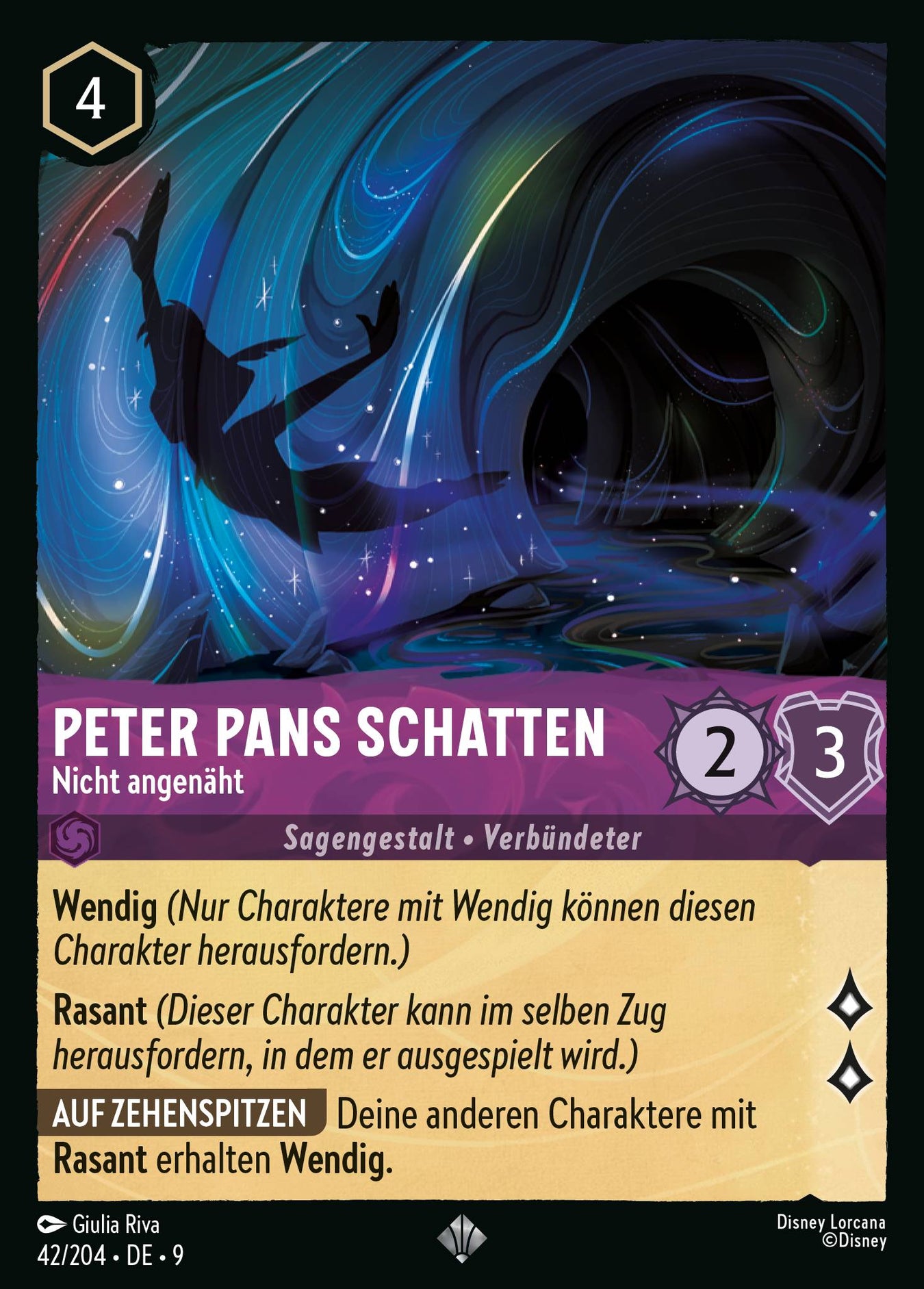 Alle Peter Pans Schatten Charakterkarten in Disney Lorcana
