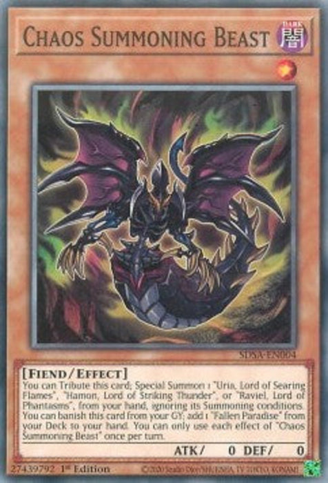 Chaos Summoning Beast SDSA-EN004 Common Englisch