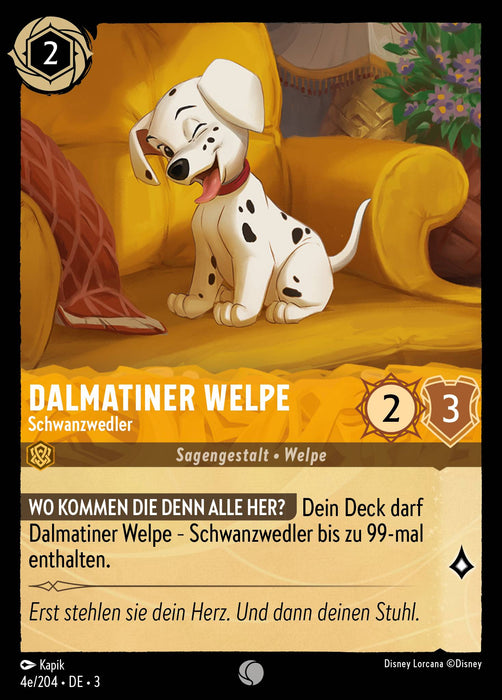 Dalmatiner Welpe - Schwanzwedler (V.4) 3INK-004c Common Deutsch